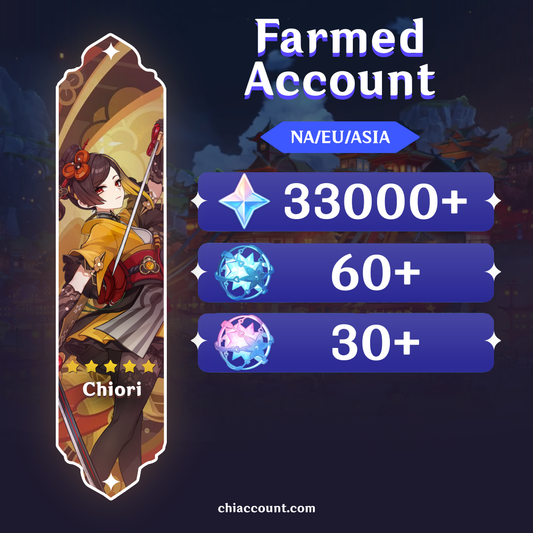 Chiori - AR40+ Farmed Genshin Impact Account