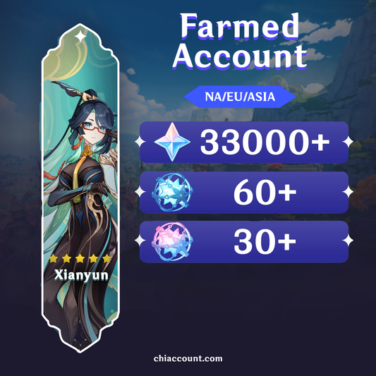 Xianyun - AR40+ Genshin Impact Farmed Starter Account